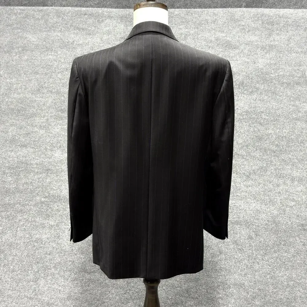 Oleg Cassini Suit Mens 42R Charcoal Pinstripe 2 Piece Wool Cashmere Jacket Pants